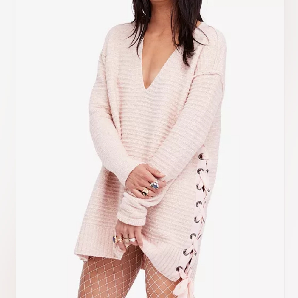 Free People HEART IT LACES SWEATER size S